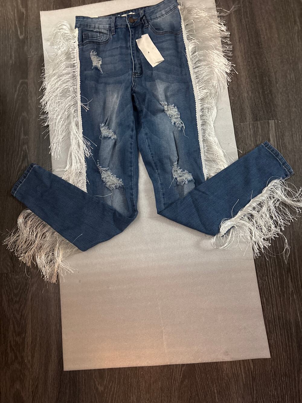 Aphrodite APBlue Cowgirl Fringe Jean 9 Juniors Western Festival Rodeo NEW Summer